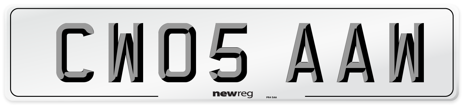 CW05 AAW Number Plate from New Reg